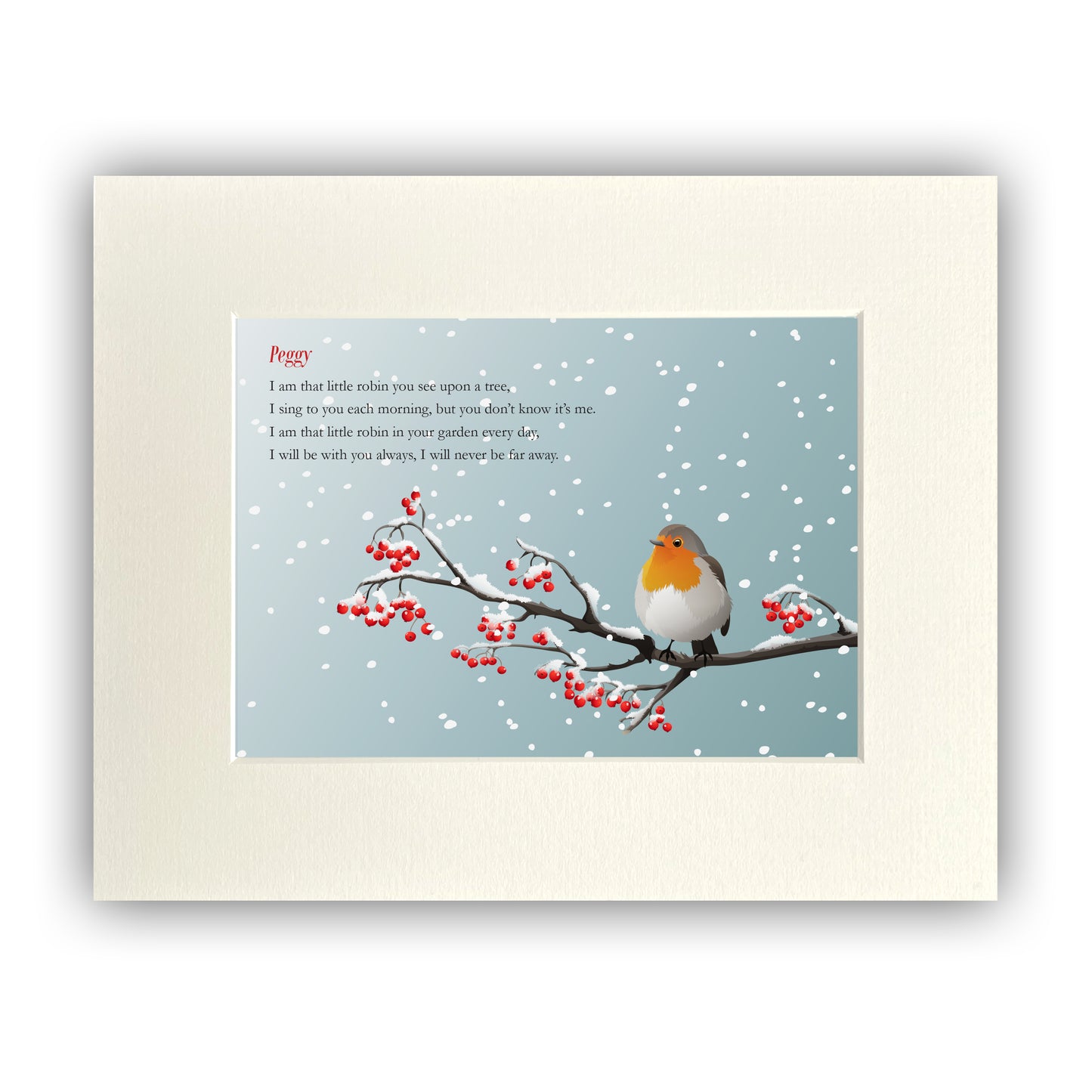 "I Am That Little Robin" (8 x 10in Mount only) FREE shipping