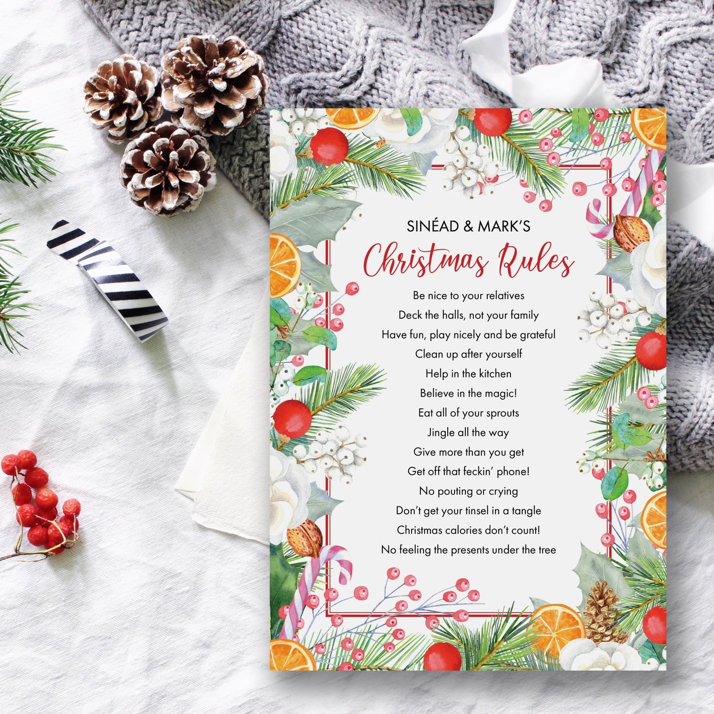 Christmas Rules Festive Print