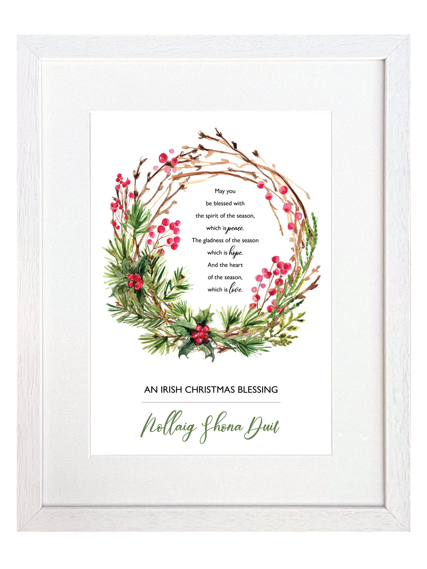 Irish Christmas Blessing Print