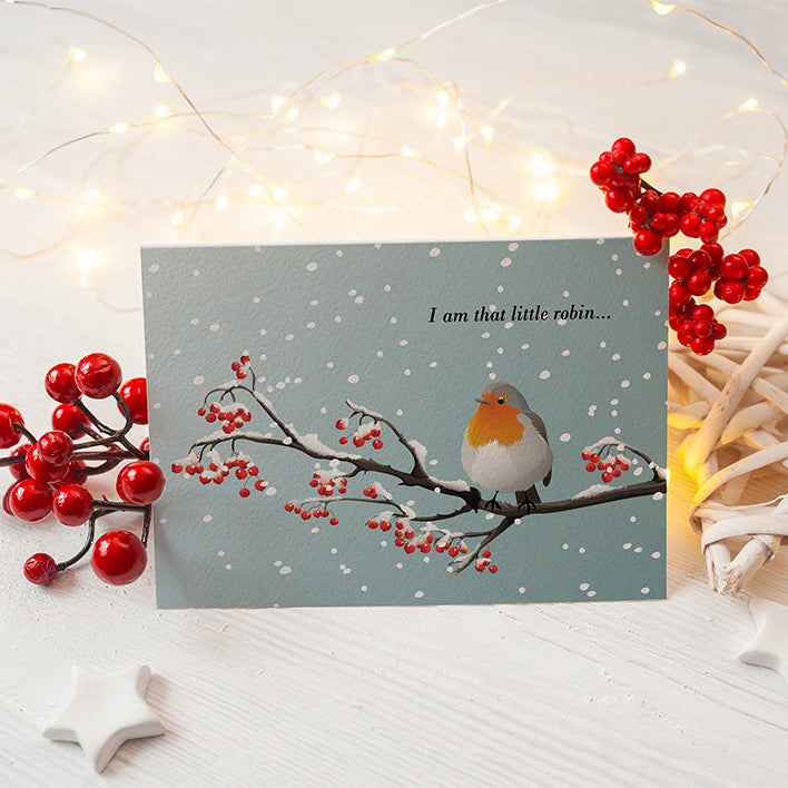 "I am that little robin" sympathy cards